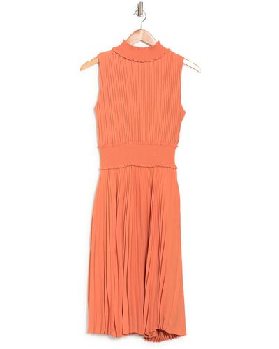 Nanette Lepore Nanette Solid Pleated Dress - Orange