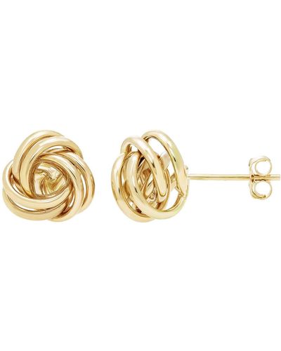 A.m. A & M 14k Yellow Gold Love Knot Stud Earrings - Metallic