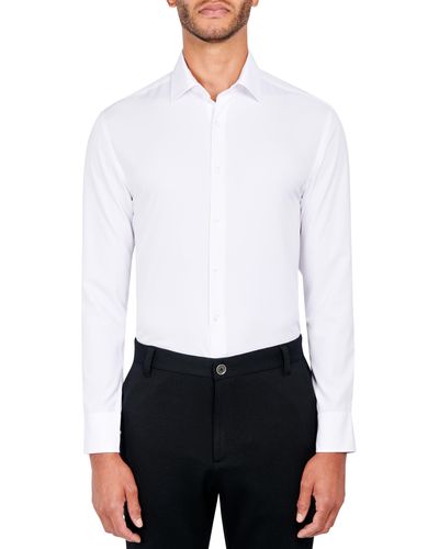 Con.struct Slim Fit Solid Four-way Stretch Performance Dress Shirt - White