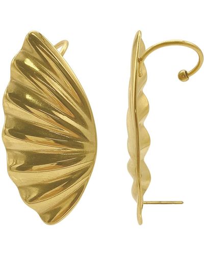 Adornia Water Resistant Scalloped Ear Cuffs - Yellow