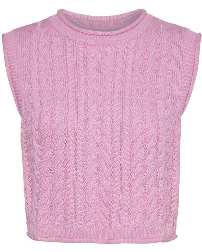 Vero Moda Festina Cable Knit Tank - Pink