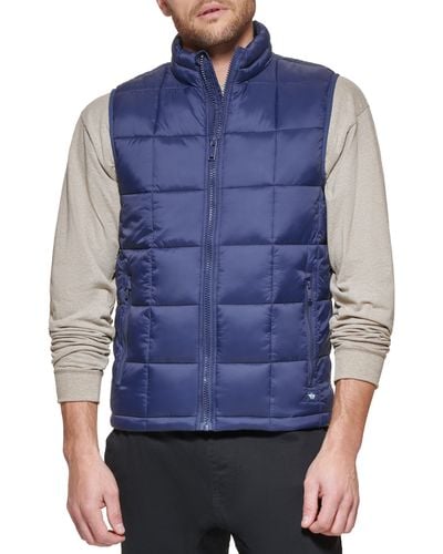 Dockers Box Quilted Puffer Vest - Blue