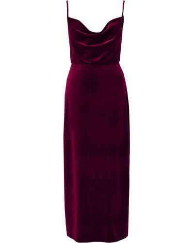 Taylor Dresses Cowl Neck Stretch Velvet Dress - Purple