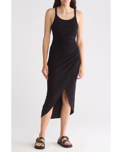 L*Space Bardot Ruched Cover-up Dress - Black