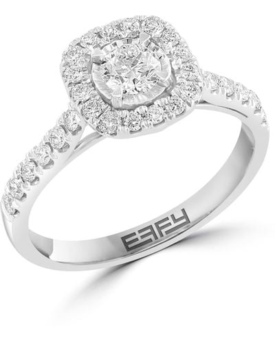Effy 14k White Gold Diamond Halo Ring