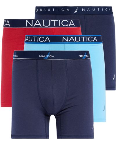 Nautica 4-pack Assortesd Stretch Cotton Boxer Breifs - Blue