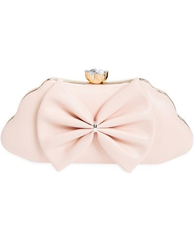 Natasha Couture Bow Clutch - Pink