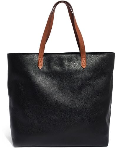 Madewell Zip Top Transport Leather Tote - Black