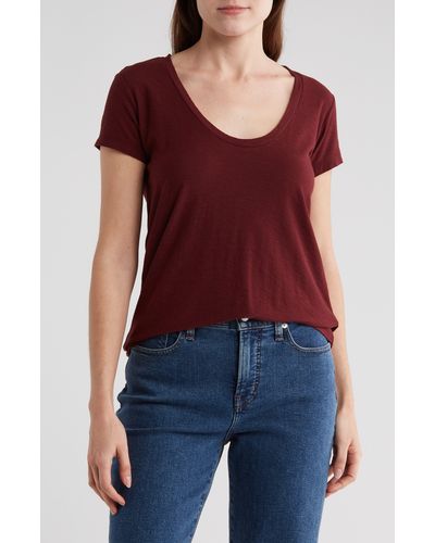 James Perse Deep V-neck T-shirt - Red