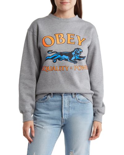 Obey Equality & Power Crew Neck Pullover - Blue