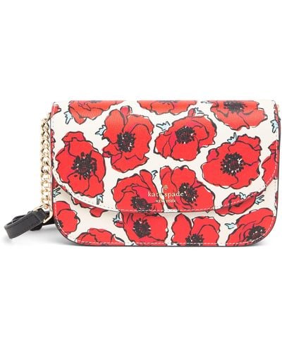 Kate Spade Wallet On A Partial Chain Wallet - Red