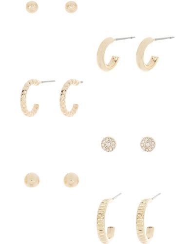 Melrose and Market Set Of 6 Assorted Stud & Hoop Earrings - White