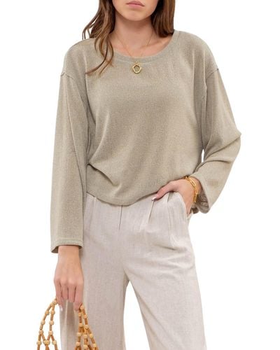 Blu Pepper Relaxed Rib Top - Natural