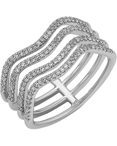 Bony Levy Diamond Wave Ring - Metallic