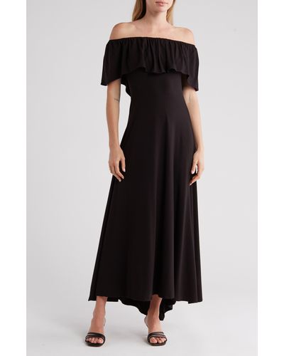 Go Couture Off The Shoulder Maxi Dress - Black