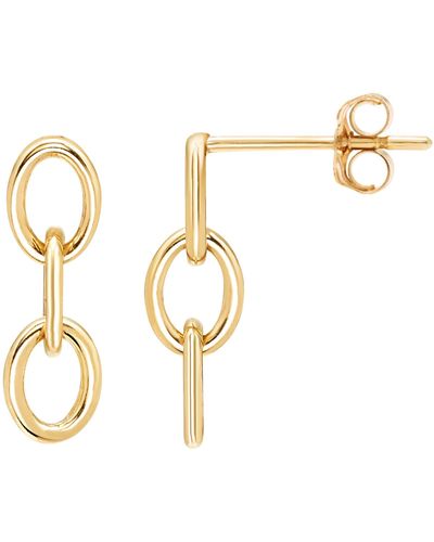 A.m. A & M 14k Gold Link Stud Earrings - Metallic
