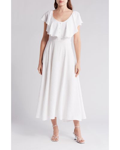 Wishlist Flutter Gauze Midi Dress - White