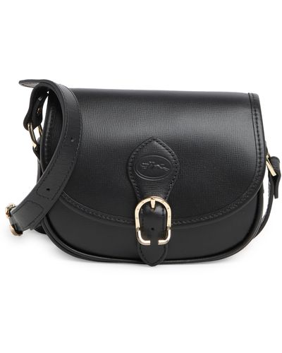 Longchamp Small Flap Crossbody Bag - Black
