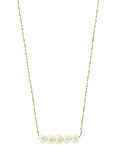 Effy Freshwater Pearl Bar Pendant Necklace - White