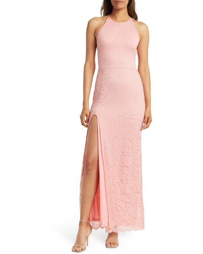 Love By Design Vesta Stretch Lace Maxi Dress In Marys Rose At Nordstrom Rack - Pink