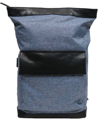 Boconi Recycled Polyester & Leather Trim Backpack - Blue