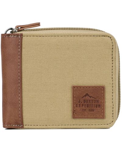 Buxton Rfid Slim Fold Zip-around Wallet - Brown