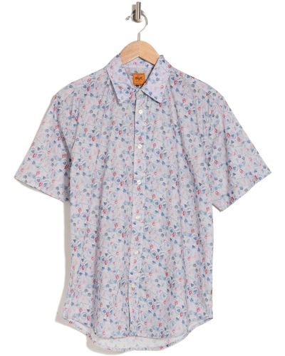 SOFT CLOTH Marin Print Short Sleeve Shirt - Gray