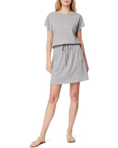C&C California Barbara Dolman Sleeve Pocket Jersey Dress - Gray