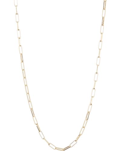 Argento Vivo Sterling Silver Goldtone Stainless Steel Paperclip Necklace - White