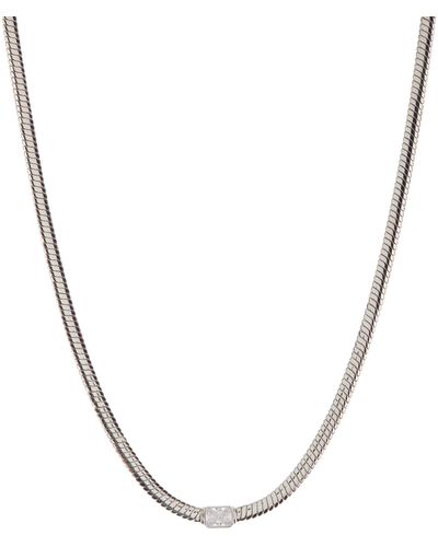 Nadri Cubic Zirconia Omega Chain Collar Necklace - Metallic