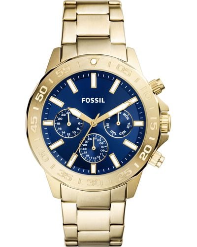 Fossil Bannon Three-hand Quartz Stainless Steel Watch - Blue