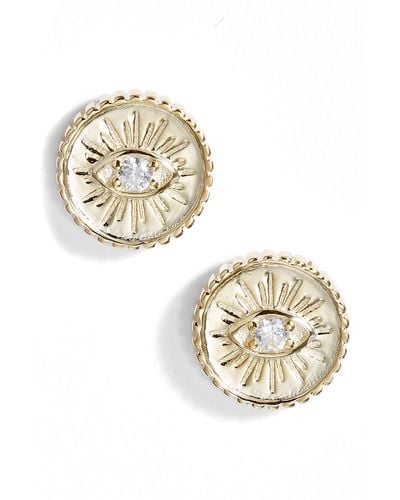 THE KNOTTY ONES Crystal Coin Stud Earrings - Metallic