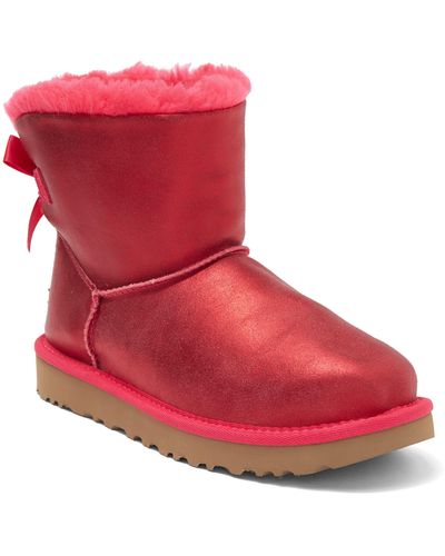 UGG Mini Bailey Bow Ii Faux Shearling Bootie - Red
