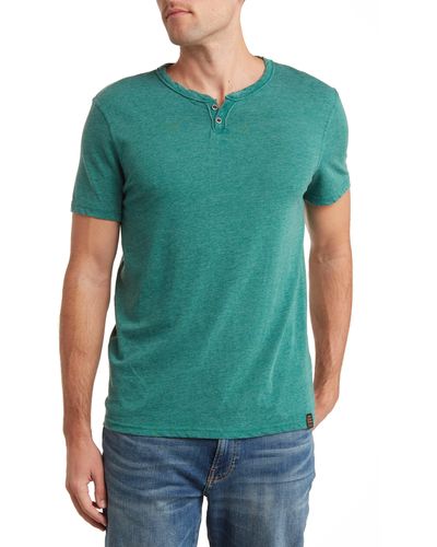 Lucky Brand Button Notch Neck T-shirt - Green