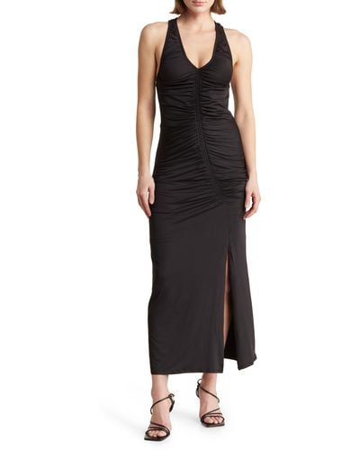 Collective Concepts Shirred Sleeveless Body-con Dress - Black