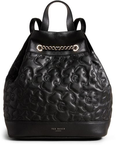 Ted Baker Ayssan Magnolia Quilted Leather Backpack - Black