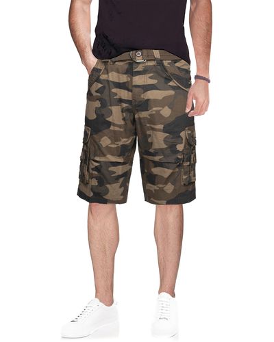 Xray Jeans Belted Bermuda Cargo Shorts - Brown