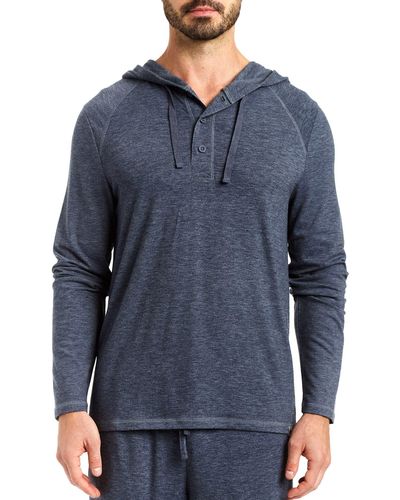 Rainforest Brushed Jersey Hoodie - Blue