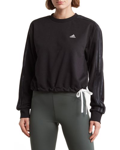 adidas Cotton & Recycled Polyester Long Sleeve Shirt - Black