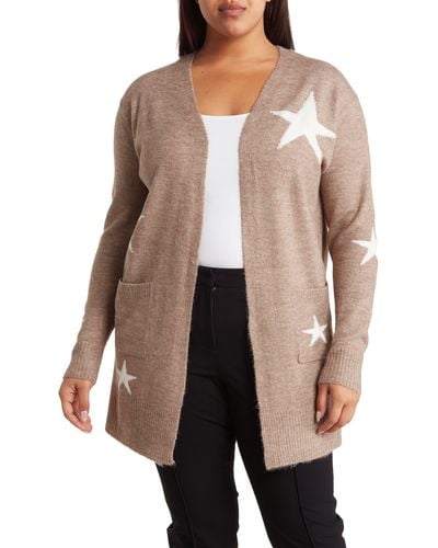 Sweet Romeo Open Front Long Cardigan In Latte White At Nordstrom Rack - Natural