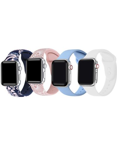 The Posh Tech Assorted 4-pack Silicone Apple Watch® Watchbands - Blue