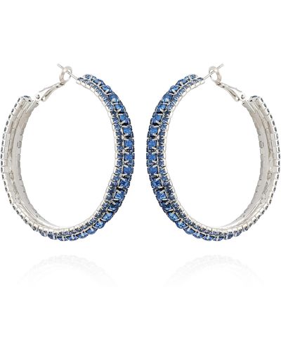 Guess Crystal Hoop Earrings - Blue