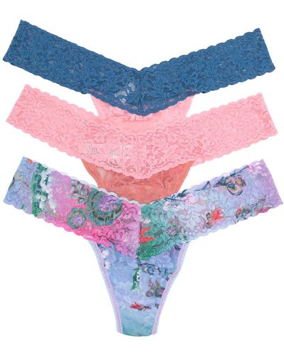 Hanky Panky Low Rise Lace Thongs - Multicolor
