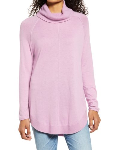 Caslon Turtleneck Tunic Sweater - Pink