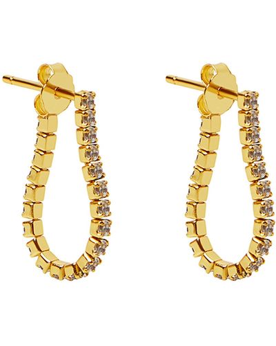 Argento Vivo Sterling Silver Tennis Chain Hoop Earrings - Metallic