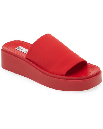 Steve Madden Gimmee Platform Wedge Sandal - Red