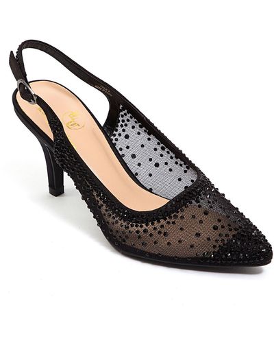 Lady Couture Lola Embellished Pointed Toe Slingback Pump - Black