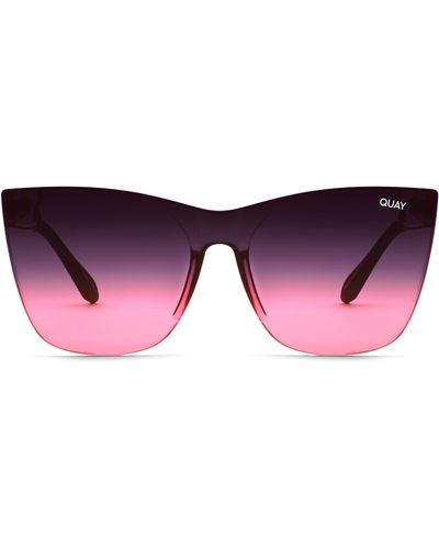 Quay Come Thru 56mm Gradient Cat Eye Sunglasses - Red