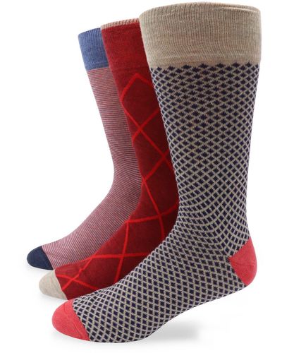 Lorenzo Uomo 3-pack Assorted Socks - Red