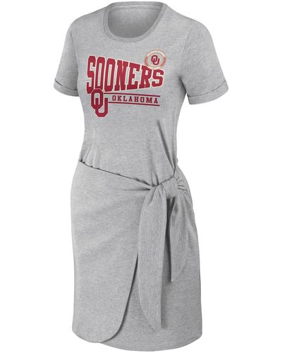 WEAR by Erin Andrews College Knot T-shirt Dress - Gray